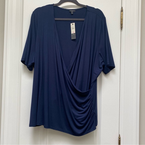 Talbots Tops - Talbots Navy Blue Wrap T Shirt in 3X NWT